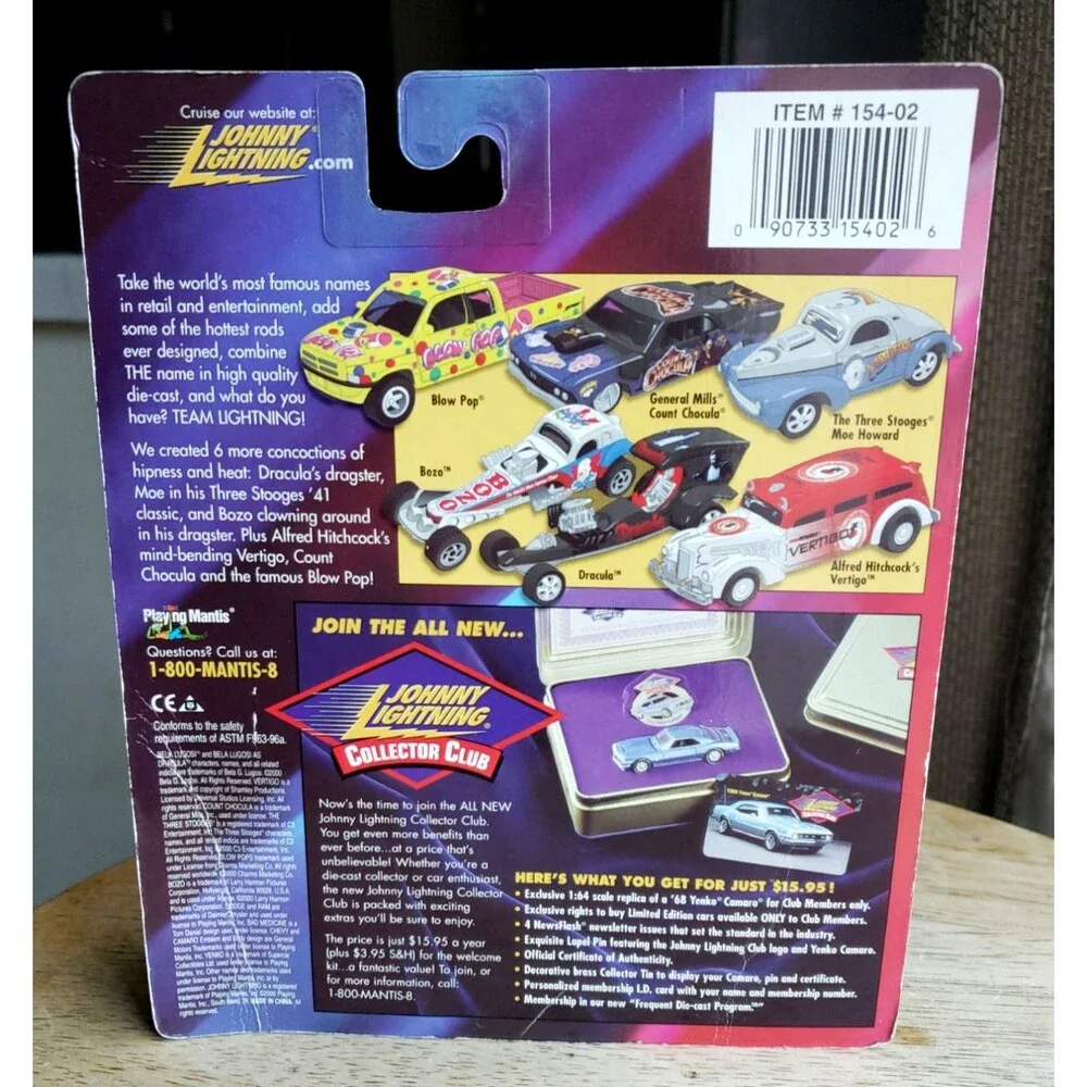 VGT 2000 Johnny Lightning 1996 DODGE RAM BLOW POP Yellow 1/6 Team Lightning 1:64